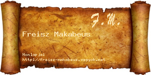 Freisz Makabeus névjegykártya